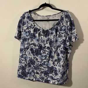 Blue Floral Women's Blouse